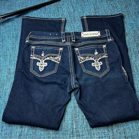 Rock Revival Denim - Rock Revival Yui Easy Boot Cut Jeans Embellished Flap Pockets Y2K